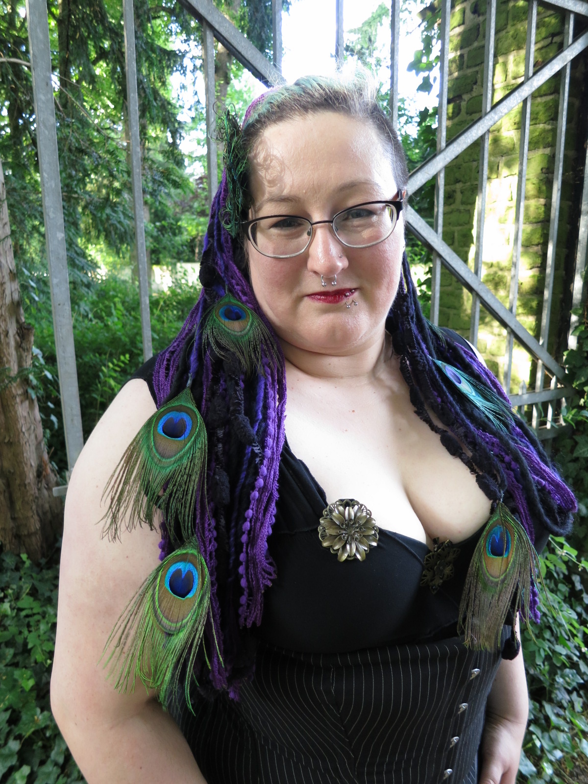 Belly Dance Yarn Falls Tribal Fusion Costume Purple Peacock