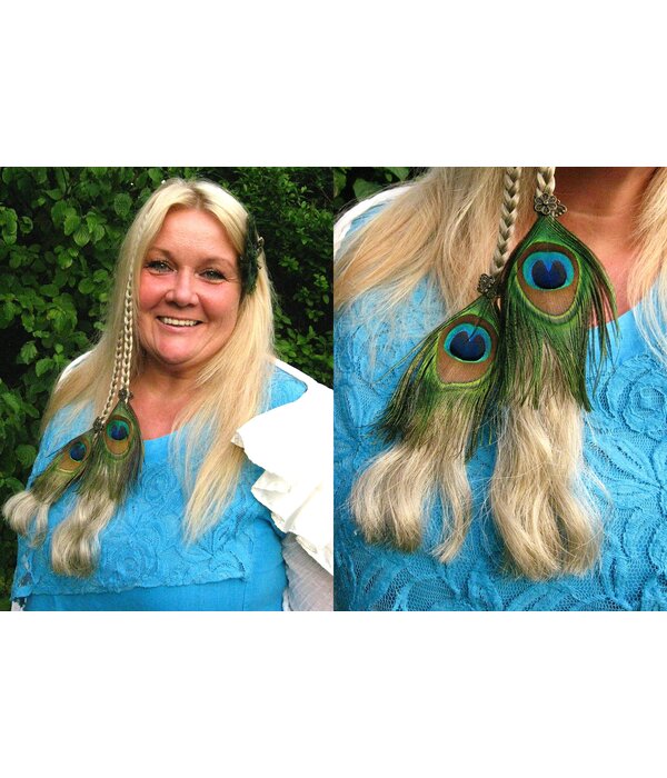 Boho Peacock Feather Hair Piece