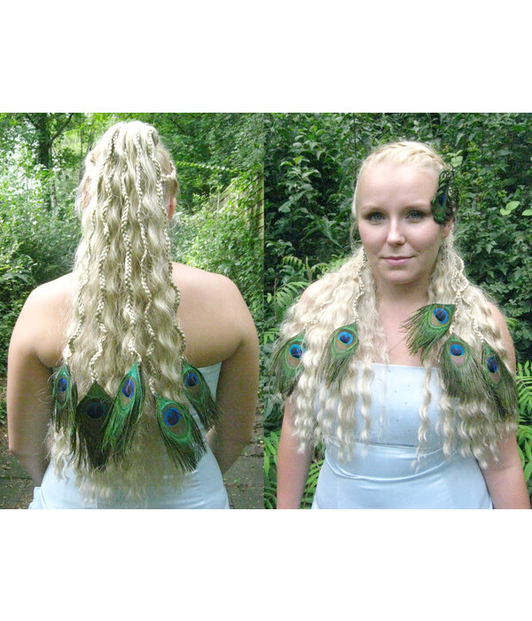 Hairpiece with Peacock Feathers