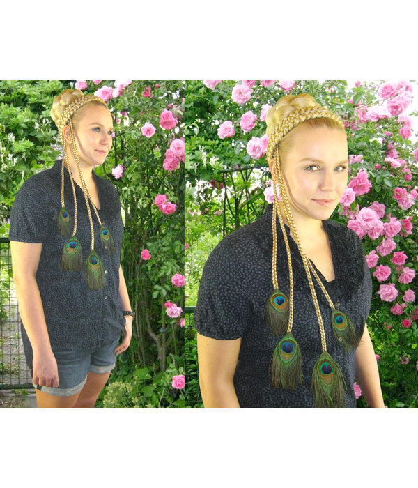 Hairpiece with Peacock Feathers