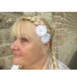 White Rhinestone Hair Flowers