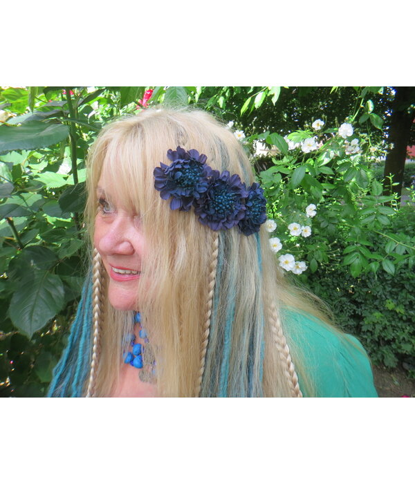 Blue-Teal Hair Flowers