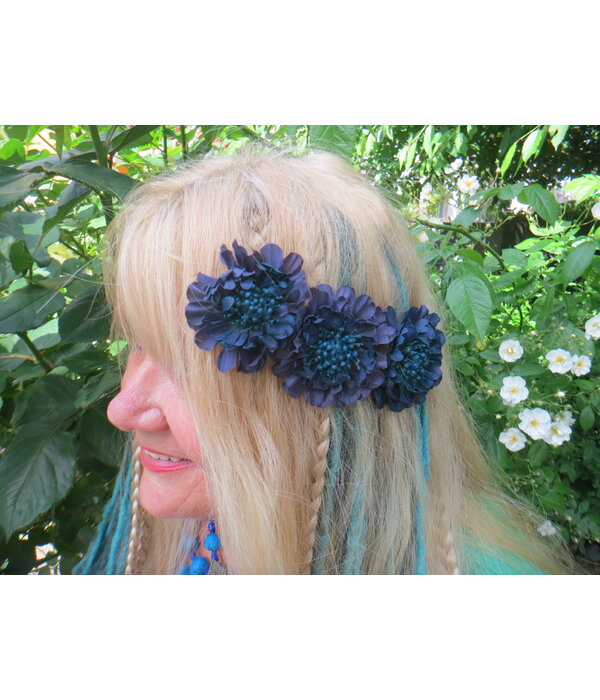 Fairy Hair Flowers Green Blue Teal