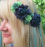 Elfe Haarblumen grün blau petrol