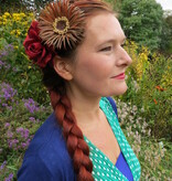 Brown Red Boho Hair Flowers