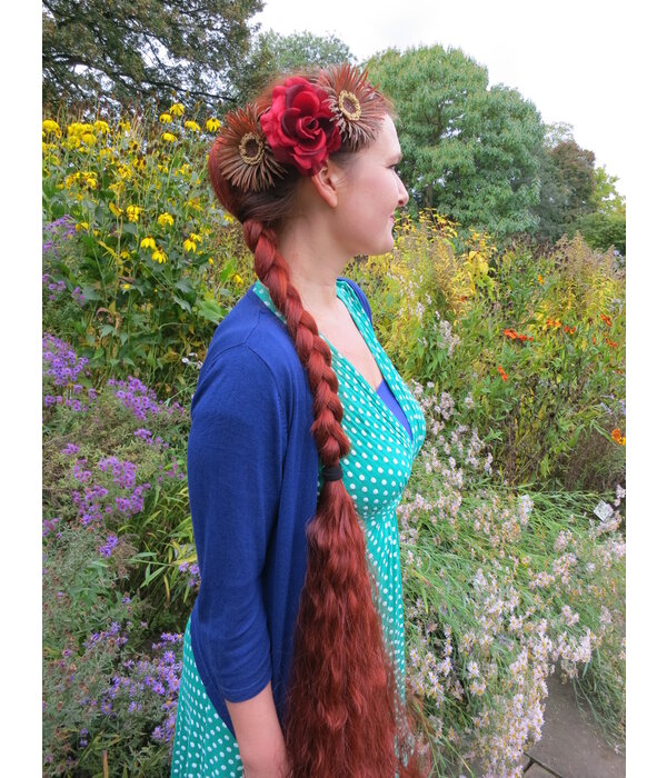 Brown Red Boho Hair Flowers