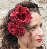 Brown Red Boho Hair Flowers