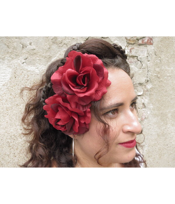 Brown Red Boho Hair Flowers