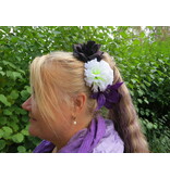 Goth Hair Flowers Purple Black White