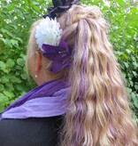 Goth Hair Flowers Purple Black White