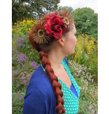 Boho Haarblumen braun rot