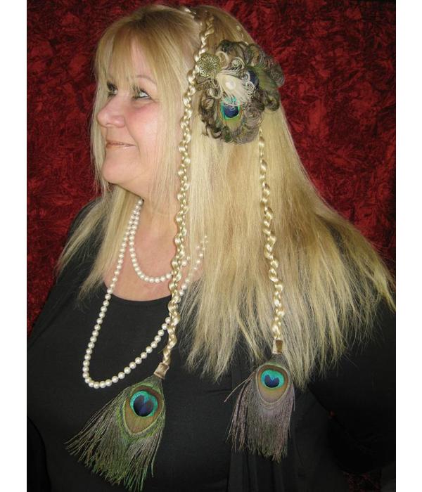 Peacock Feather Elf Hair Piece