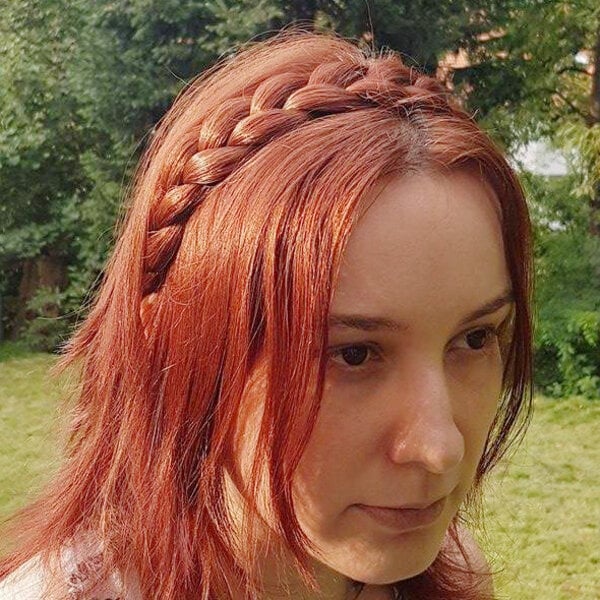 French Plait Headband M straight hair