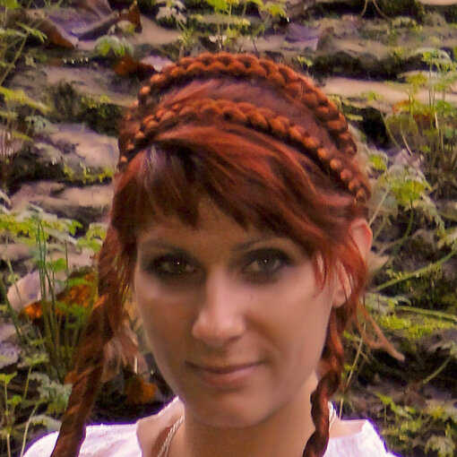 Double Braid Hairband S, straight hair