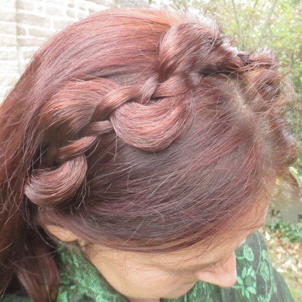 Messy Butterfly Braid Headband, flat