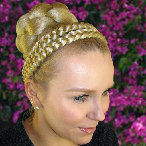 Double Gretel Braid Hair Crown, chunky