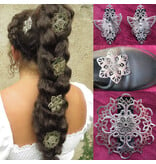 Filigree Silver Hair Flowers, 1-6 pcs