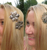 Filigree Silver Hair Flowers, 1-6 pcs