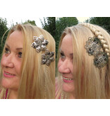 Filigree Silver Hair Flowers, 1-6 pcs