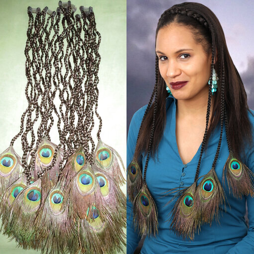 Hairpiece with Peacock Feathers