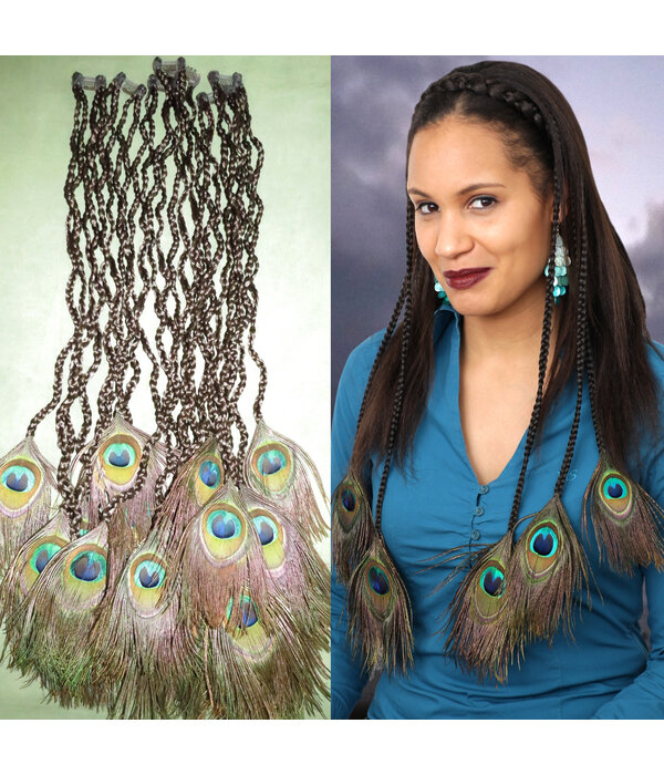 Hairpiece with Peacock Feathers