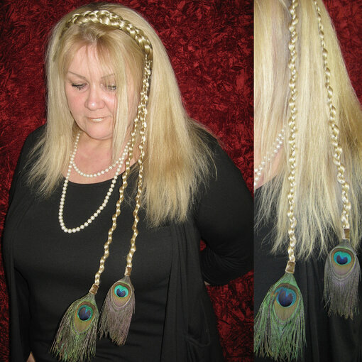 Peacock Feather Elf Hair Piece