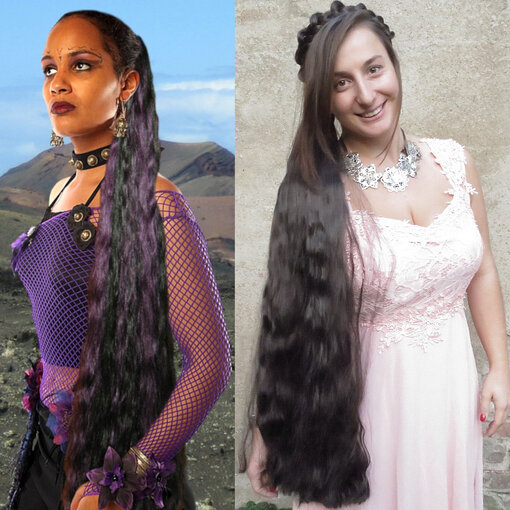 Rapunzel & Gothic Haarteil M extra, gewellt