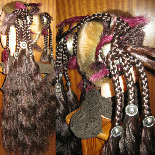 2 x Haarteil Gothic Hexe Magierin, M