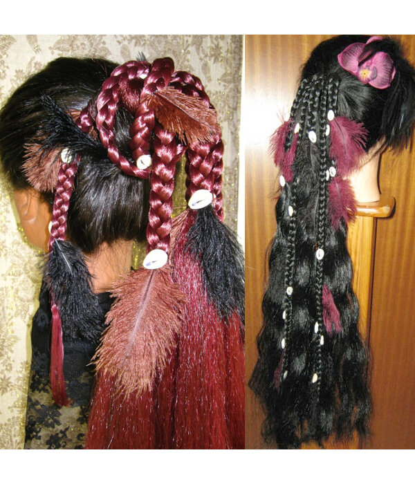 Gipsy Magician Hair Falls M feathers & cowries