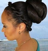 Afro Bun L, braided & twisted