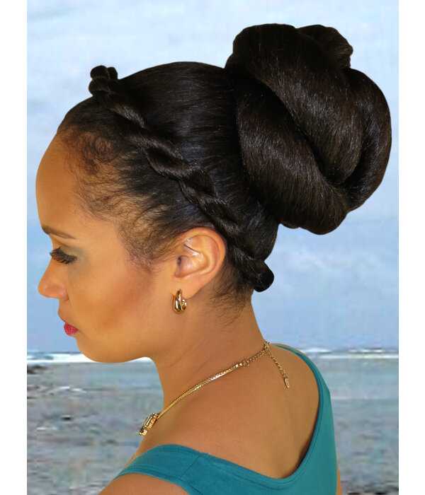 Afro Bun L, braided & twisted