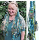 Mermaid Peacock hip & hair tassel clip/ yarn fall