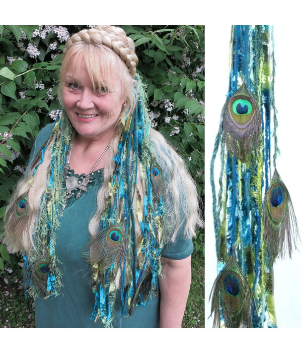 Mermaid Peacock hip & hair tassel clip/ yarn fall