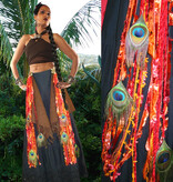 Belly Dance Belt & Hair Bohemian Bonfire (Peacock)