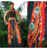 Belly Dance Belt & Hair Bohemian Bonfire (Peacock)