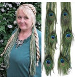 Golden Elf (Peacock) yarn falls & tassels