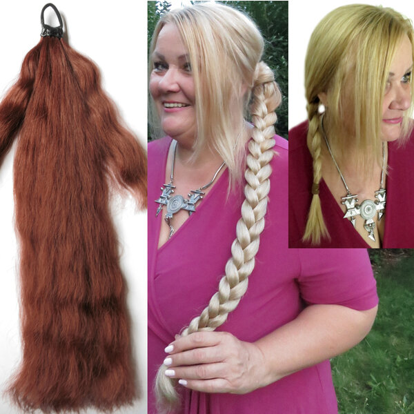 Braid Wonder S henna red 55 cm/ 22 IN for straight and wavy hair