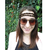 Double Braid Headband, twisted & extra thin, browns