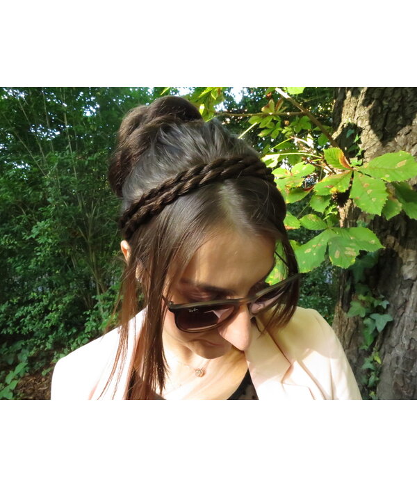 Double Braid Headband, twisted & extra thin, browns