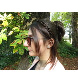 Double Braid Headband, twisted & extra thin, browns