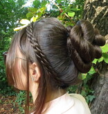 Double Braid Headband, twisted & extra thin, browns