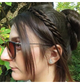 Double Braid Headband, twisted & extra thin, browns