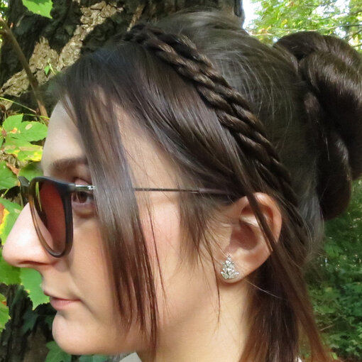 Double Braid Headband, twisted & extra thin, browns