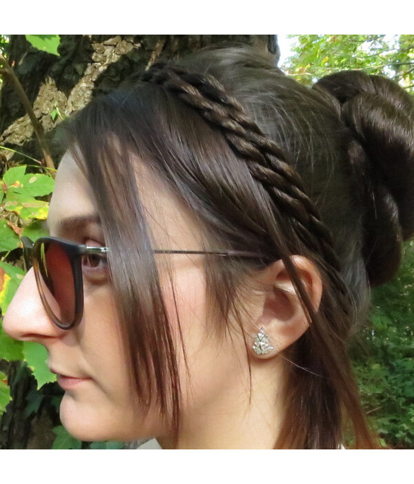 Double Braid Headband, twisted & extra thin, browns