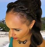 Afro Twist Headband, thick braid, color 3 dark brown