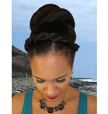 Afro Twist Headband, thick braid, color 3 dark brown