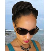 Afro Twist Headband, thick braid, color 3 dark brown