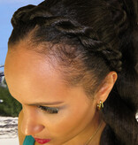 Afro Twist Headband, thick braid, color 3 dark brown