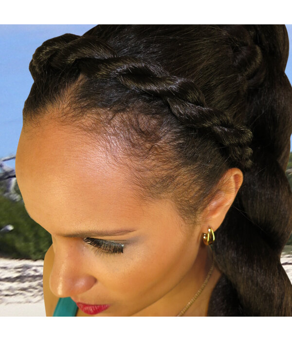 Afro Twist Haarband, dicker Zopf, Farbe 3 dunkelbraun