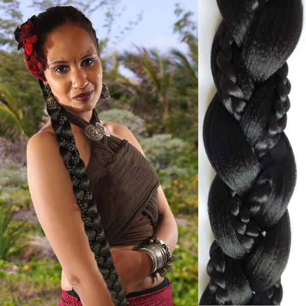 Rapunzel Braid 90 cm 1 black, special offer